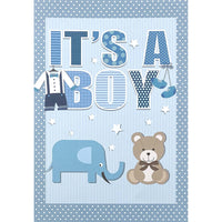 Mill Brook Studio - Cartes de souhaits Bébé avec enveloppes – 5-3/8 po x 7-3/4 po – Garçon : ourson – paquet de 18-Cartes de souhaits qualité boutique
