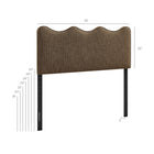 Modway - Athena Rayé Tissu tapis Tête de lit King Size, Bande de Terre-Conception à vagues festonnées