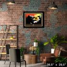 Marley Bob Looking Up With Gold LP - Impression encadree - 38" x 29"-Sous licence officielle music memorabilia