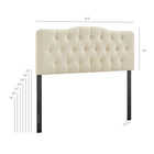 Modway - Annabel Mélange de lin premium Tête de lit Queen, Lin-Touffage en losange