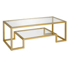 Hudson&Canal - Table basse rectangulaire Athena 45" L - Laiton-Un design glamour pour votre salon, votre bureau et plus encore