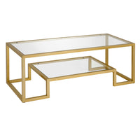 Hudson&Canal - Table basse rectangulaire Athena 45" L - Laiton-Un design glamour pour votre salon, votre bureau et plus encore