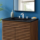 Modway - Cayman 30" Lavabo de salle de bain in Noir-Trous de robinet centraux de 8 pouces