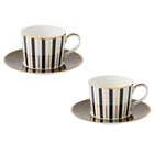 Maxwell & Williams - Tasse à Thé et Soucoupe Noir Régence Forme du Cannette - 240 ml - Paquet de 2-Lavage des mains recommandé