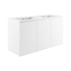 Modway - Bryn Évier double mural de 48" Vanette de salle de bain - Blanc blanc-Vanité de salle de bain moderne