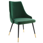 Modway - Adorn Performance Velvet Fauteuil d’appoint de salle à manger Ensemble de 2 - Vert-Tissu résistant aux taches durable