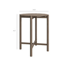Modway - Eleni 3 pièces Terrasse extérieure Bois de teck Bar Set - Caillou gris vieilli-Table ronde à lattes de 35 pouces