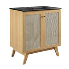Modway - Soma 30" Vanette de salle de bain - Noir de chêne-MDF et panneau de particules