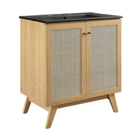 Modway - Soma 30" Vanette de salle de bain - Noir de chêne-MDF et panneau de particules