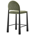 Modway - Hayley Tissu rembourré Tabouret de comptoir - Feuille Noire-Glissières de plancher ajustables non marquées
