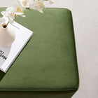 Modway - Tilden Velous de performance carré 17" Rembourré Ottoman - Moss Green Natural-Glissements au pied sans marquer