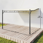 Outsunny - Pergola d’extérieur 11,5 pi l x 8,2 pi L - pergola adossée - blanc crème-Offre une surface spacieuse de 137,8 po l x 98,4 po P, idéale pour votre mobilier de terrasse