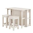 Modway - Meadowbrook 3 pièces Îlot de cuisine et ensemble de tabouret, Érable blanc-10