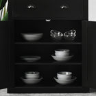 HOMCOM - Armoire de cuisine haute avec tiroir - noir-Couleur : Noir 