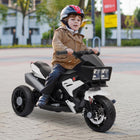 Aosom - moto électrique pour enfants 6v avec musique - jouet à rouler - blanc-Fonction musicale, appuyez sur le bouton pour jouer de la musique pure 