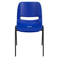 Chaise coquille marine pour enfants ergonomique et empilable de la série HERCULES avec hauteur de siège de 14 po.-Ensemble de 5 chaises empilables polyvalentes