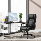 Vinsetto - Fauteuil de bureau exécutif à haut dossier avec massage à vibrations 6 points - noir-La tension d’inclinaison réglable permet un doux balancement avant/arrière
