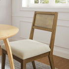 Modway - Nimba Faux rotin Tissu Chaises de salle à manger Ensemble de 2 - Ivoire à tissage de bruyère-Cadre en caoutchouc