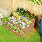 Outsunny - Jardin surélevé à 4 niveaux - 45 po x 45 po x 18 po - brun foncé-Fabriqué en bois massif verni pour plus de durabilité 