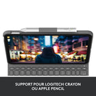 Logitech - Étui clavier Slim Folio pour iPad A16/ 10.9" (10e génération) - Anglais - Gris Oxford-Accueil Pour Logitech Crayon ou Apple Pencil: Dessinez, écrivez et rangez votre stylet numérique dans le support pratique de cet étui clavier pour iPad où il ne risque pas de se perdre ou de se perdre