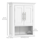 kleankin - Armoire murale de salle de bain avec étagère - blanc-Fabriqué en MDF pour une construction stable