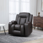 HOMCOM - Fauteuil de massage à vibration 8 points pour salon - brun-Siège pivotant à 360° et à bascule pour un confort optimal 