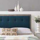 Modway - Draper Touffe Tissu et bois Tête de lit King, Gris azur-Bouton touffé