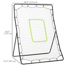 Soozier - Filet De Rebond Pour Volley-Ball 4 x 5,7 pi - Aide D’Entraînement Baseball Lacrosse-Filet en PE résistant aux intempéries supportant les tirs puissants de différents sports  