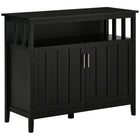 HOMCOM - Buffet bahut de rangement 41,75 po L - noir-Comprend une étagère ouverte et 2 armoires, vous offrant amplement d'espace pour ranger des assiettes, des boîtes et d'autres accessoires quotidiens 