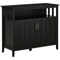 HOMCOM - Buffet bahut de rangement 41,75 po L - noir-Comprend une étagère ouverte et 2 armoires, vous offrant amplement d'espace pour ranger des assiettes, des boîtes et d'autres accessoires quotidiens 