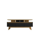 Manhattan Comfort - Meuble TV Yonkers 70,86 po style Mid-Century Modern - Noir et Cannelle-Meubles TV de style Mid-Century Modern pour salon et chambre