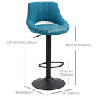 HOMCOM - Tabourets de bar pivotants à hauteur de comptoir réglable - bleu - paquet de 2-Les coutures verticales et le design découpé apportent une touche distinctive dans n'importe quel environnement 
