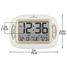 Marathon – Horloge atomique avec température date et réveille-matin, blanc-Température intérieure affichée en centigrades ou Fahrenheit