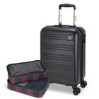 Roots - Chalet 19 po Valise de cabine rigide - Noir-Équipé d'une serrure intégrée approuvée par la TSA pour une sécurité accrue