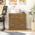 Vinsetto - Armoire de classement latérale à 2 tiroirs avec serrure - brun clair-Design simple, adapté au bureau à domicile et à l’étude 