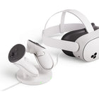 Meta - Station de charge compacte Quest pour Meta Quest 3 et 3S - Blanc-2 piles Li-Ion pour manette incluses