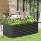 Outsunny - jardinière surélevée galvanisée - 5 pi x 3 pi x 2 pi - gris foncé-Convient pour la culture des herbes, fleurs et légumes 