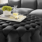 Modway - Amour Gros rond à boutons touffés Performance Velvet Ottoman - Noir-Rembourrage en mousse dense