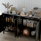 HOMCOM - Armoire de rangement de cuisine style ferme 60 po L - noir-Assemblage requis 