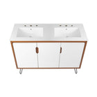Modway - Energize Double évier 48" Vanette de salle de bain - Blanc cerise-Matchs non inclus