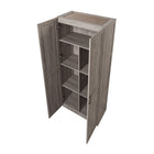 Manhattan Comfort - Placard de rangement moderne Hopkins à 7 étagères, 29,61 po - Gris-Base de balai avec patins en feutre non marquants