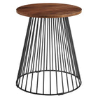 Modway - Valeo Bois et métal ronds Table d’appoint - Noyer-Table d’extrémité ronde