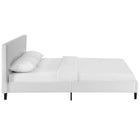 Modway - Linnea Lit plein, Blanc-Tête de lit en polyester touffé