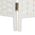 HOMCOM - Paravent autoportant 4 panneaux tressé à la main pour bureau à domicile - blanc-Dimensions totales : 70,9 po l x 0,8 po P x 70,9 po H (180 x 2 x 180 cm) 
