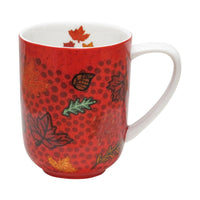 Oscardo - Tasse porcelaine « Vents d'automne du changement » de Leah Dorion - 485 ml-Design d’art autochtone - Vents d’automne du changement par Leah Dorion, artiste métisse, œuvre célébrant le patrimoine culturel et les traditions