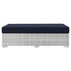 Modway - Convene Terrasse extérieure Ottoman rectangulaire in Marine gris clair-Glissements au pied sans marquer
