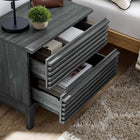 Modway - Render Deux tiroirs Table de chevet, Fusain-Tiroirs glissants à extension complète