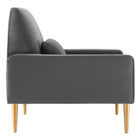 Modway - Liliana Performance Velvet Fauteuil - Charbon de bois-Rembourrage en mousse dense