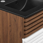 Modway - Render Fixation murale de 18" Vanette de salle de bain - Noyer blanc Noir-Matchs non inclus