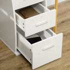 HOMCOM - Bureau d'ordinateur avec plateau clavier et tiroirs de rangement - 47,2 po L x 21,7 po l x 29,5 po H - blanc-Assemblage requis 
